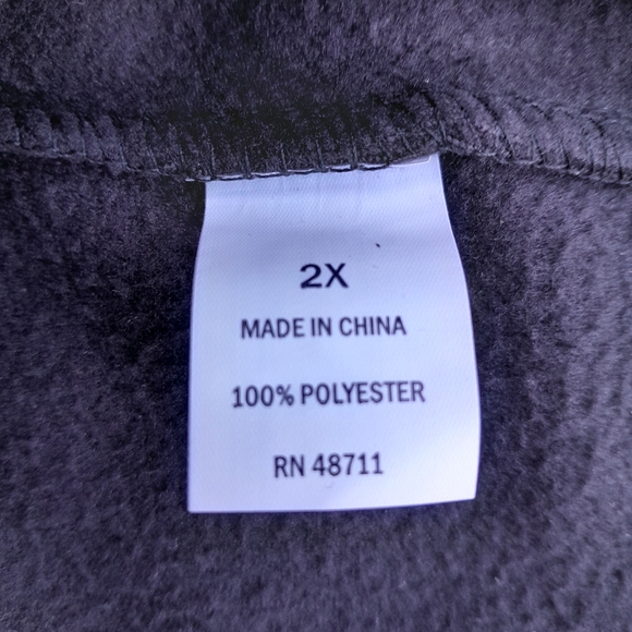 - Mta Sports Plush Micro Fleece Zip Up Mock Neck Jacket with Thumb holes 2X - Picture 10 of 15